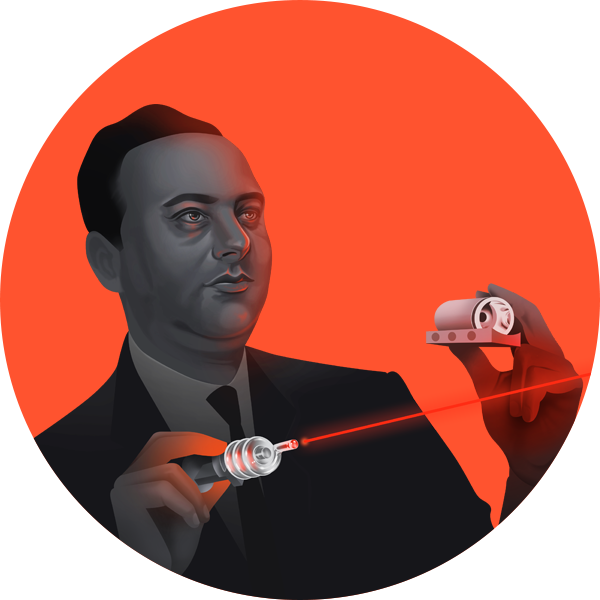 Illustration of Theodore Maiman by Reza Basiri